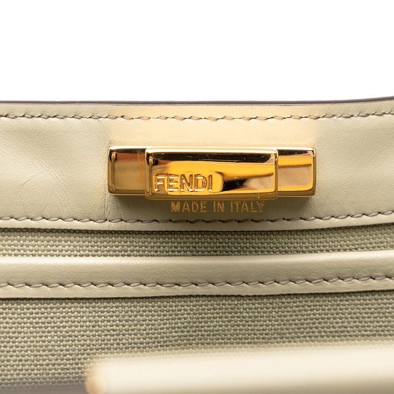 Fendi Zucca Ext Tote Shoulder Bag Green Tea Canvas Leather