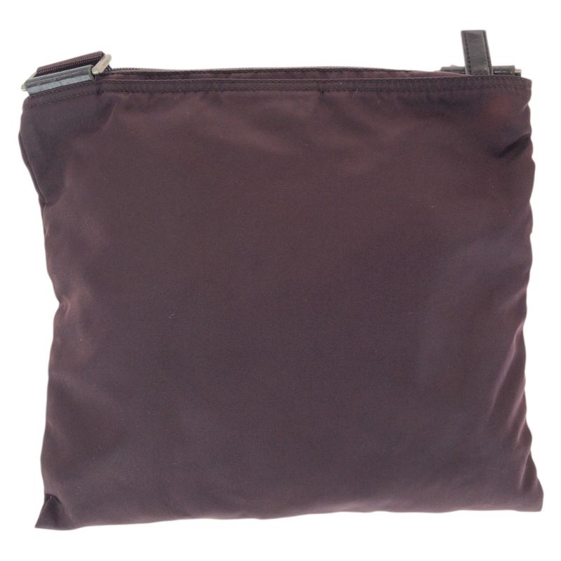 Prada Tessuto Wine Red Orange Silver Nylon Shoulder Bag