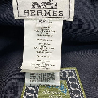 Hermes Hat 56 Dark Navy Beret Denim Cotton