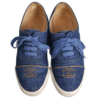 Chanel Vintage Sneakers Low Cut Denim Cocoma