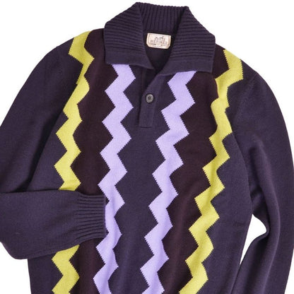 Hermes Knit Sweater Long Sleeve All Over Pattern Cashmere 1