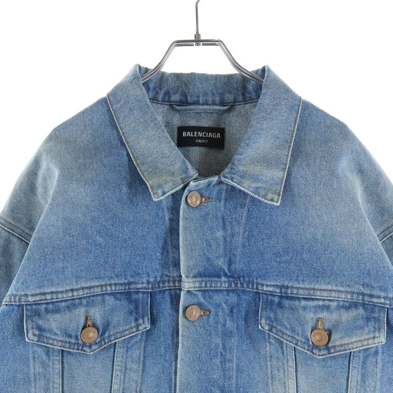 Balenciaga Zip UP Jacket Oversize Zip Up Denim Indigo