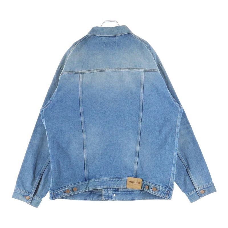 Balenciaga Zip UP Jacket Oversize Zip Up Denim Indigo