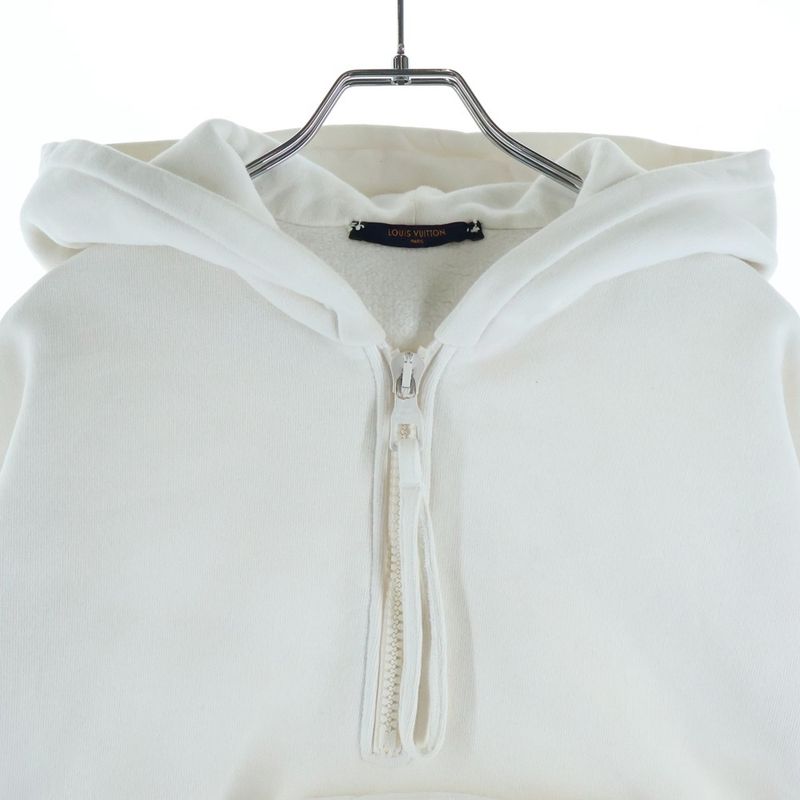 Louis Vuitton Patch Pocket Half Zip Pullover Hoodie White Kvr Sweater