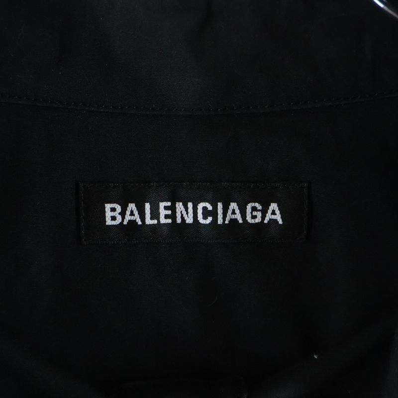 Balenciaga Quest Large Fit Shirts Oversize Front Logo Embroidery Long Sleeve