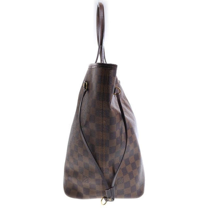Louis Vuitton Damier Neverfull GM Tote Brown Leather Gold