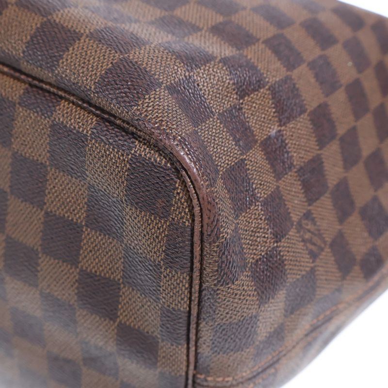 Louis Vuitton Damier Neverfull GM Tote Brown Leather Gold