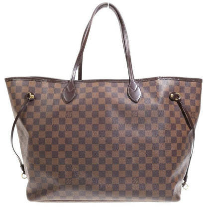 Louis Vuitton Damier Neverfull GM Tote Brown Leather Gold