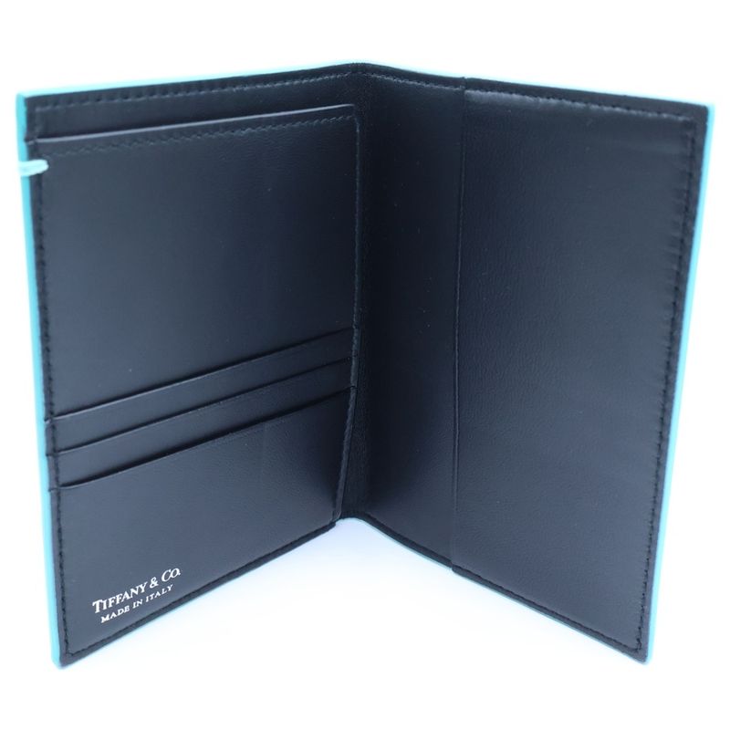 Tiffany & Co Passport Case Leather Blue