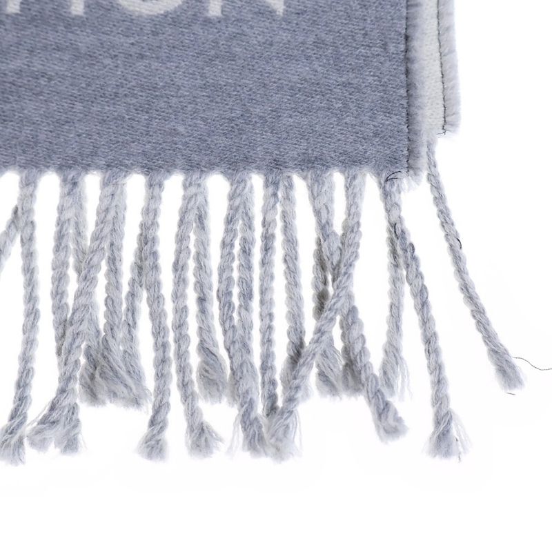 Louis Vuitton Scarf All About Monogram Wool Fringe Gray