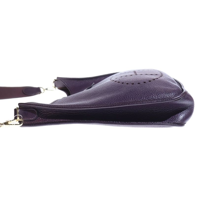 Hermes Evelyne GM Shoulder Bag Cassis Togo Leather Gold Strap