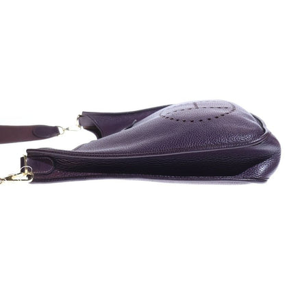Hermes Evelyne GM Shoulder Bag Cassis Togo Leather Gold Strap
