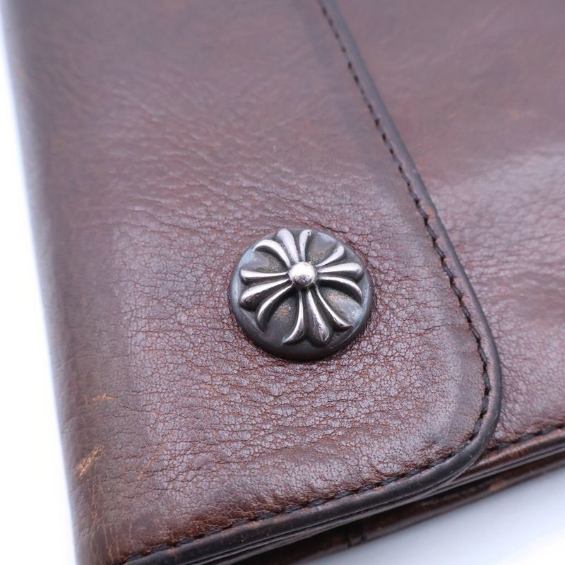 Chrome Hearts Wave Leather Wallet Brown