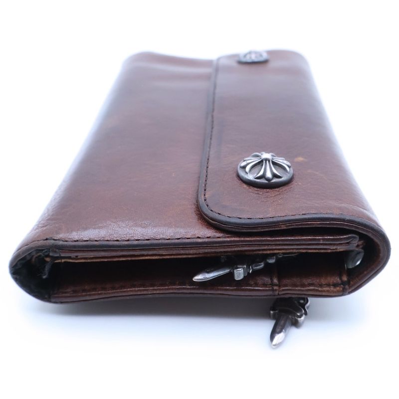 Chrome Hearts Wave Leather Wallet Brown