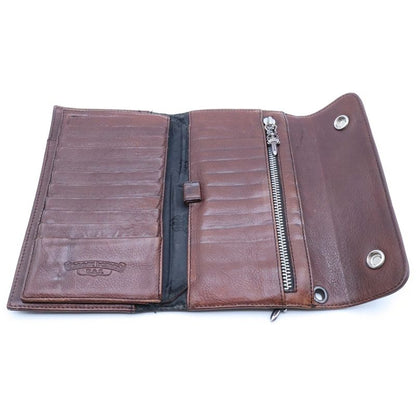 Chrome Hearts Wave Leather Wallet Brown