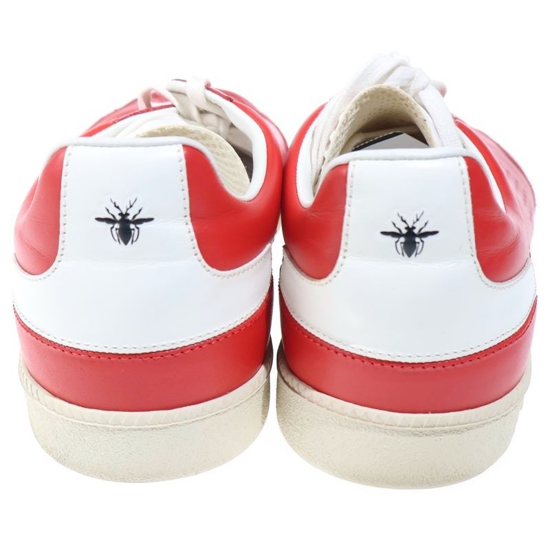 Dior German Trainer Low Cut Leather Sneakers Red