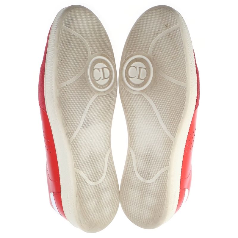 Dior German Trainer Low Cut Leather Sneakers Red