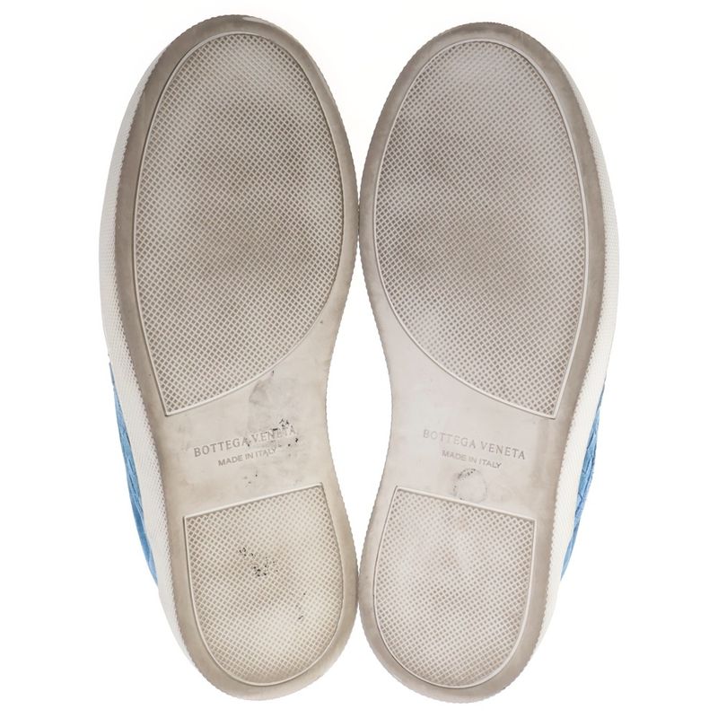 Bottega Veneta Intrecciato Suede Leather Shoes Slip on Blue