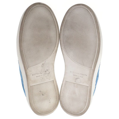 Bottega Veneta Intrecciato Suede Leather Shoes Slip on Blue