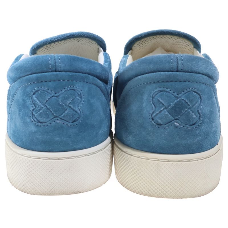 Bottega Veneta Intrecciato Suede Leather Shoes Slip on Blue