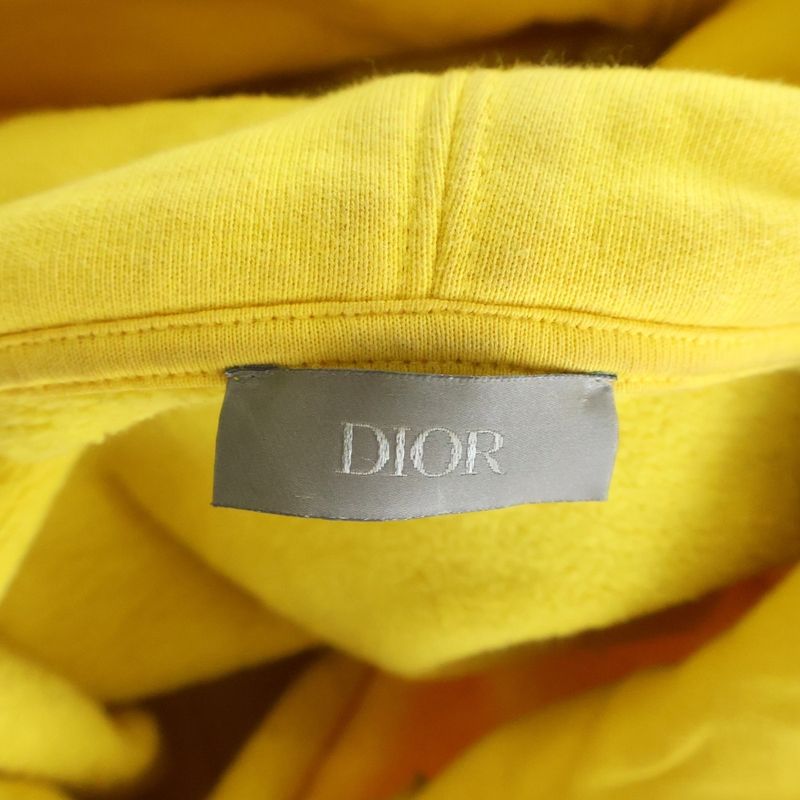 Dior CD Icon Hoodie CD Iron Embroidery Pullover Sweatshirt Yellow Sweater