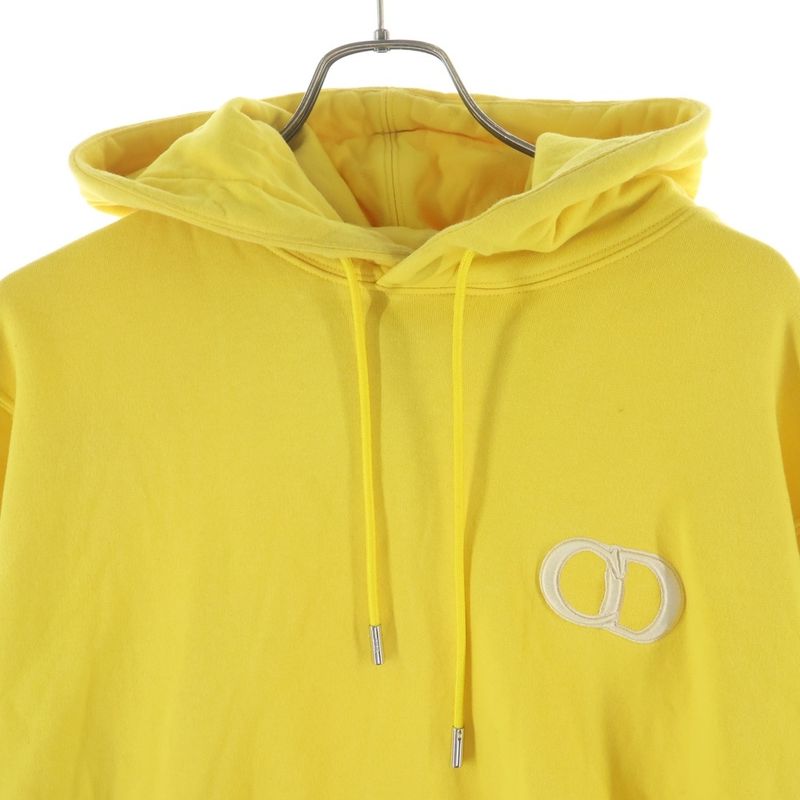 Dior CD Icon Hoodie CD Iron Embroidery Pullover Sweatshirt Yellow Sweater