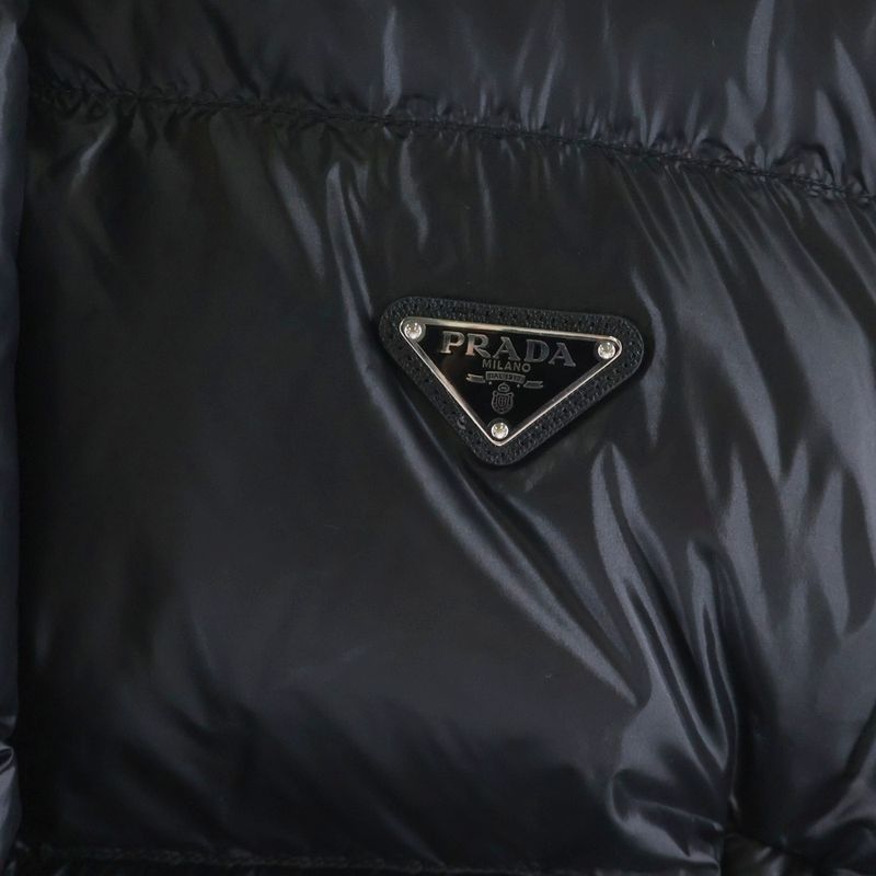 Prada Triangle Logo Short Down Jacket Black