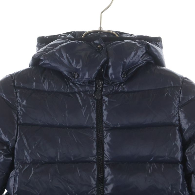Moncler Moka Hooded Zip Up Long Jacket Coat Kids Navy