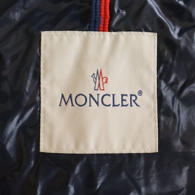 Moncler Moka Hooded Zip Up Long Jacket Coat Kids Navy