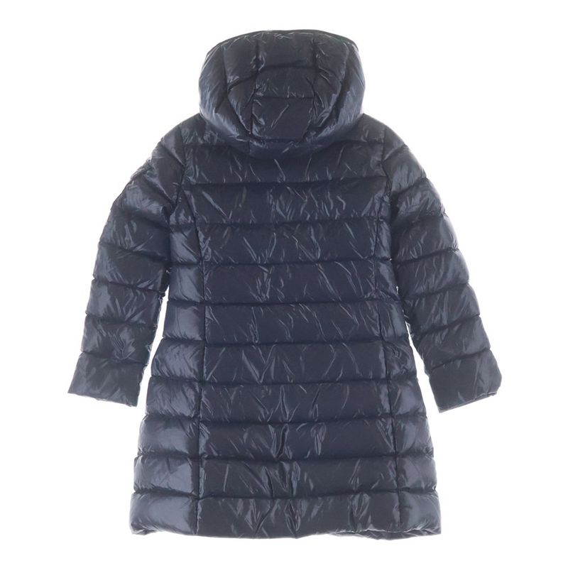 Moncler Moka Hooded Zip Up Long Jacket Coat Kids Navy