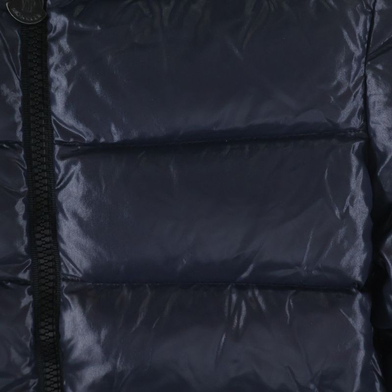 Moncler Moka Hooded Zip Up Long Jacket Coat Kids Navy