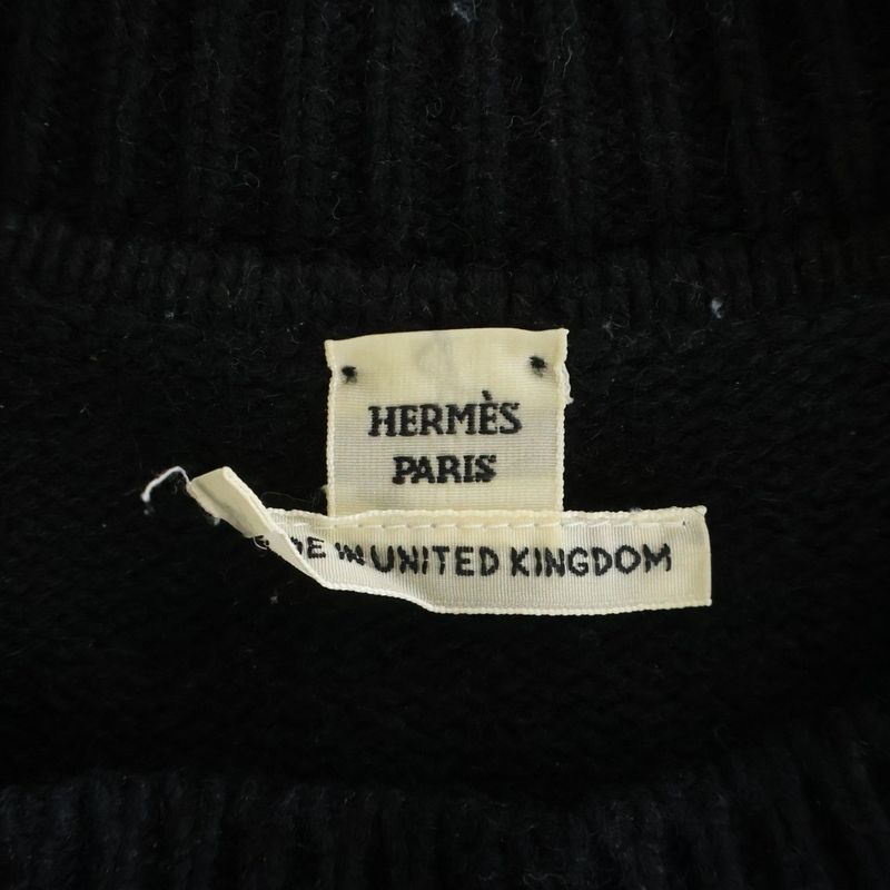 Hermes Series Plate Cashmere Knit Sweater Black