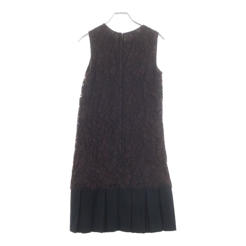 Dolce & Gabbana Lace Sleeve Wool Pleated Replacement Dress