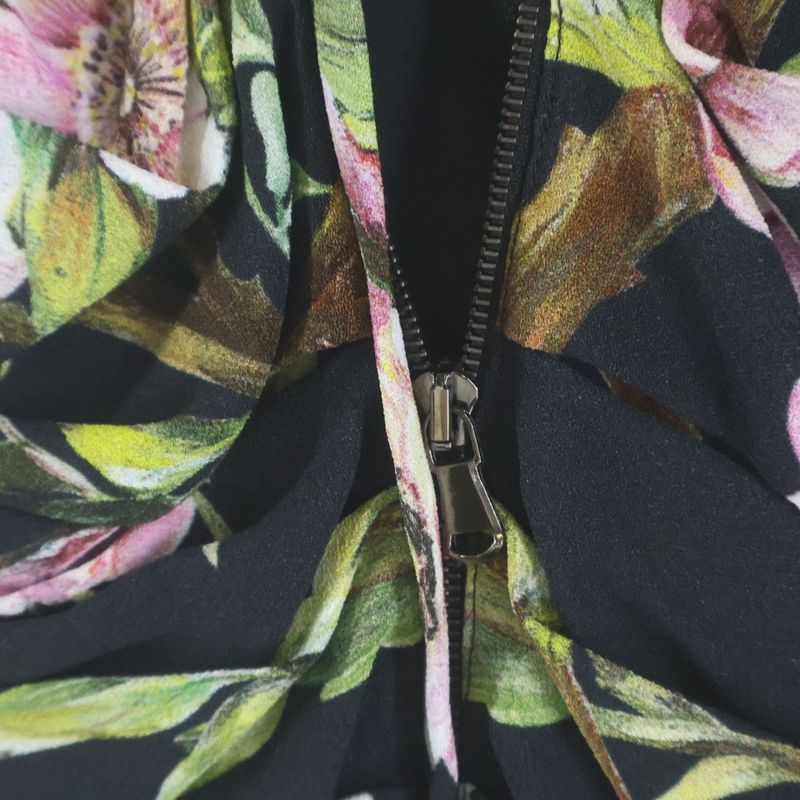 Dolce & Gabbana Flower Allover Print Gathered Dress