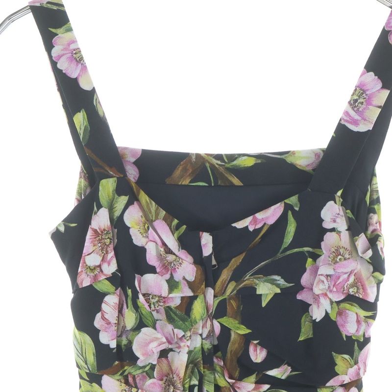 Dolce & Gabbana Flower Allover Print Gathered Dress