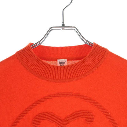 Hermes Lift Cashmere Long Sleeve Knit Sweater Orange