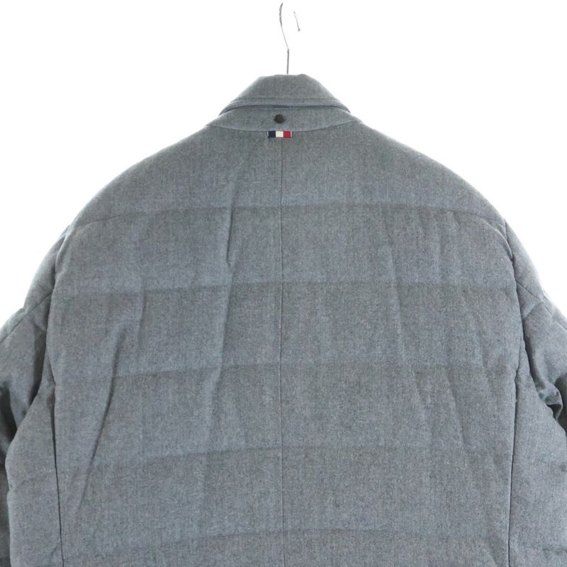 Moncler Wool Hooded Zip Up Long Coat Down Jacket Gray