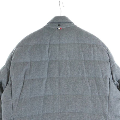 Moncler Wool Hooded Zip Up Long Coat Down Jacket Gray