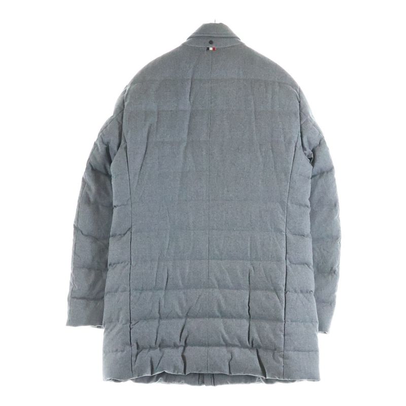 Moncler Wool Hooded Zip Up Long Coat Down Jacket Gray