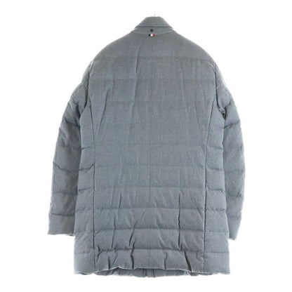 Moncler Wool Hooded Zip Up Long Coat Down Jacket Gray