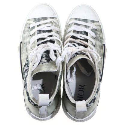Dior Technical Fabric High Cut Sneakers Oblique Cut Shoes White Gray