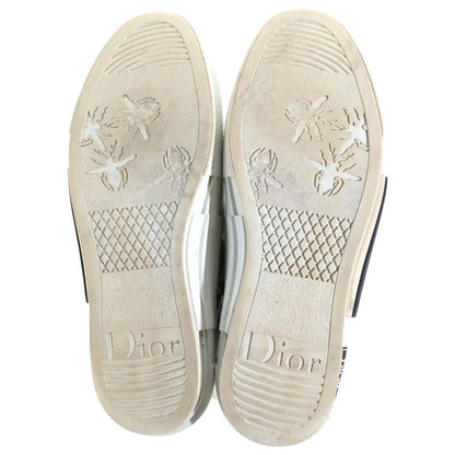 Dior Technical Fabric High Cut Sneakers Oblique Cut Shoes White Gray