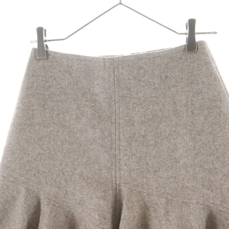 Bottega Veneta Riverbed Melange Wool Flong Skirt Beige