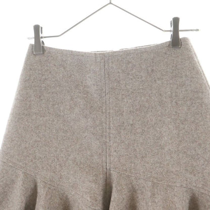 Bottega Veneta Riverbed Melange Wool Flong Skirt Beige