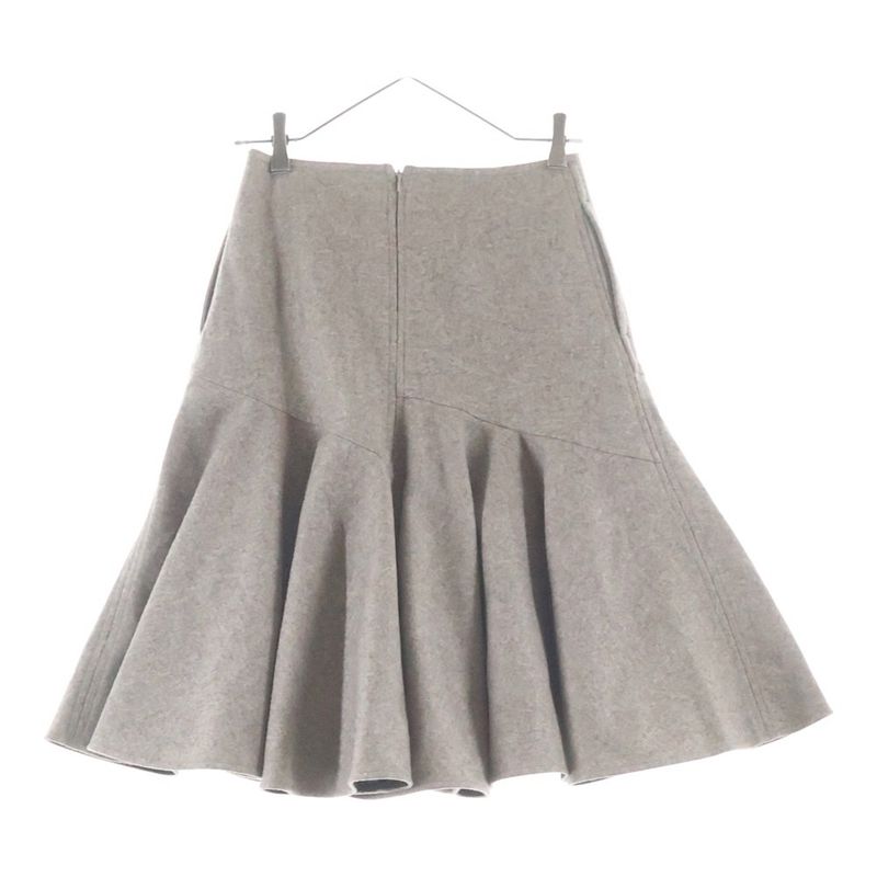 Bottega Veneta Riverbed Melange Wool Flong Skirt Beige