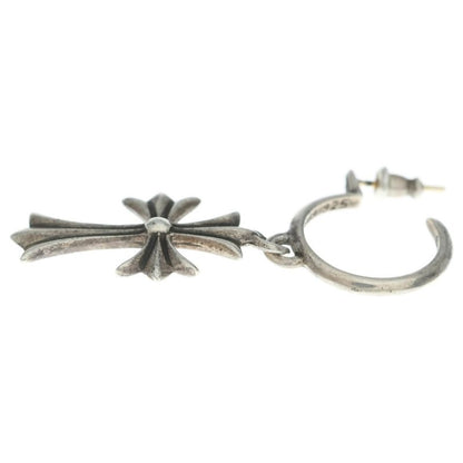 Chrome Hearts Tiny CH Cross Hoop Earrings Silver