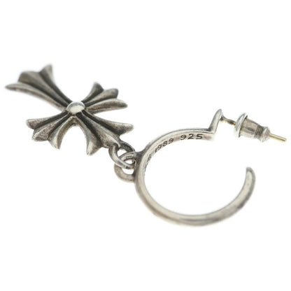 Chrome Hearts Tiny CH Cross Hoop Earrings Silver