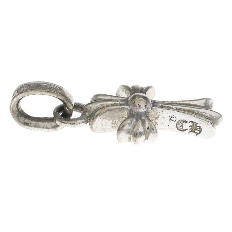 Chrome Hearts Crs Bbyfat P Dia Baby Fat Cross Pave Diamond Pendant Top White