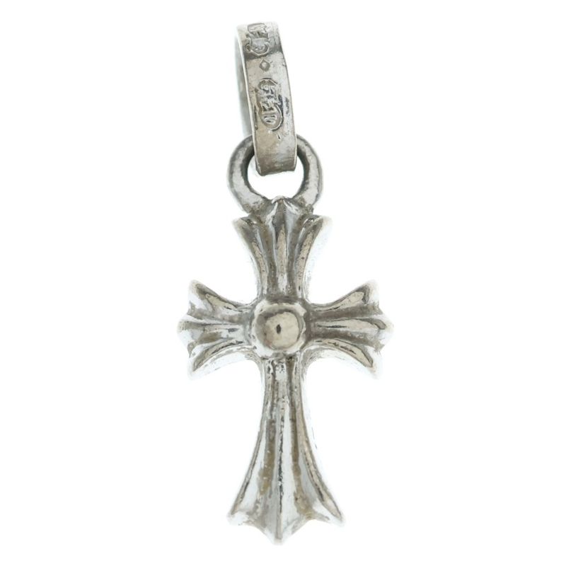 Chrome Hearts Crs Bbyfat P Dia Baby Fat Cross Pave Diamond Pendant Top White