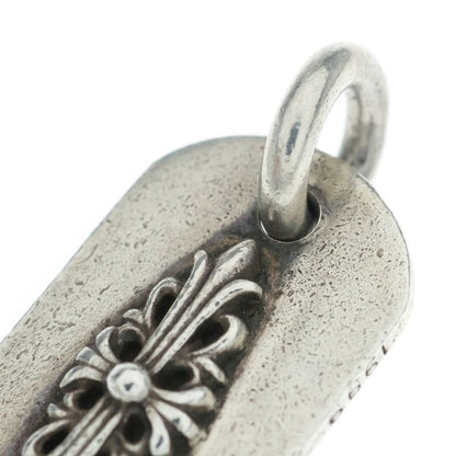 Chrome Hearts Raised Dogtag Dog Tag Charm Silver Necklace Top